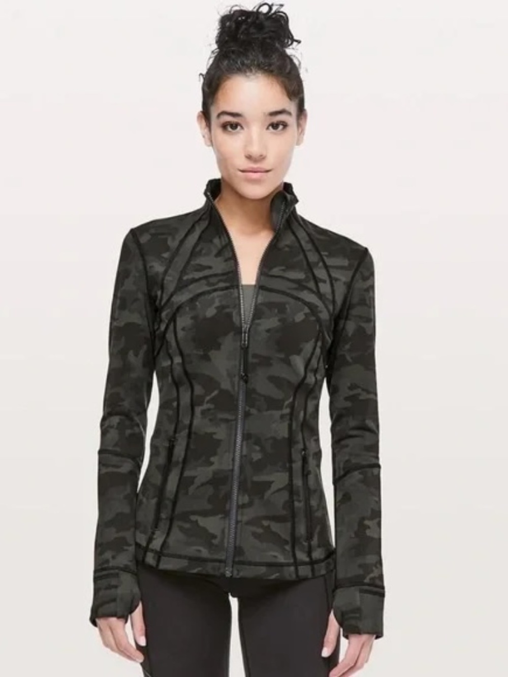 lululemon athletica Women’s Incognito Gator Green Full-Zip camo Jacket Sz 4